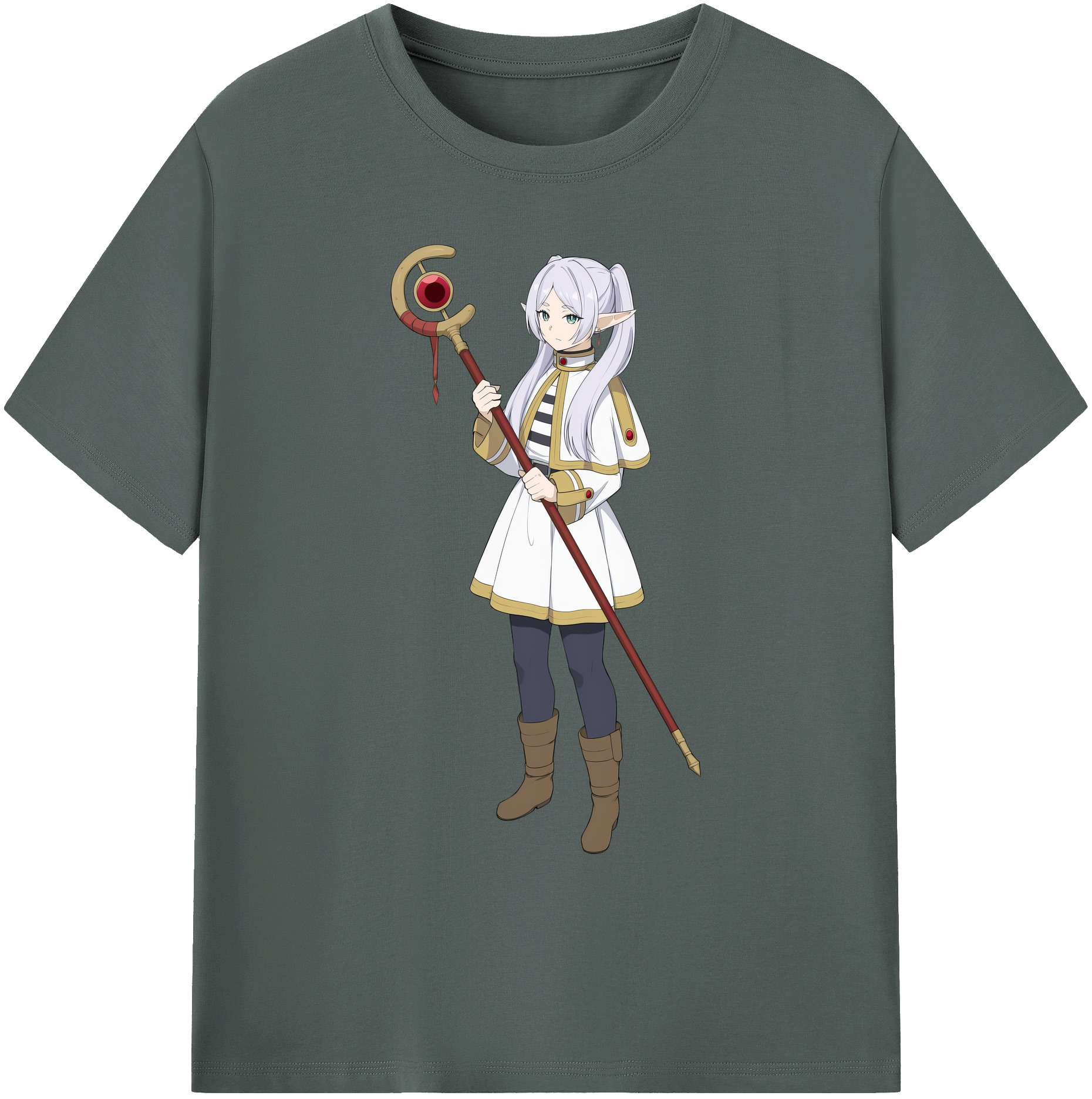 （画像用） 葬送のフリーレン Frieren 綿100％ メンズ半袖Tシャツ｜肌触りやわらか＆通気性